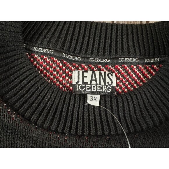 Iceberg Peanuts Linus Knit Sweater Disney size 3XL black Made Italy vintage 90’s - Picture 4 of 8